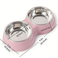 Double bols antidérapants en acier inoxydable pour chiens et chats, faciles à nettoyer, parfaits pour la nourriture et l'eau.