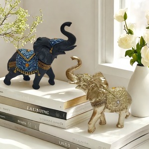 New Home Retro Shawl Walking Baby <b>Elephant</b> Ornament Living Room Model Room Wine Cabinet <b>Decoration</b> Epoxy Resin Folk Art - Product Image 3