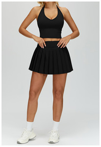 <span class=keywords><strong>Jupe</strong></span> de tennis plissée sportive pour femmes avec short intégré, sensation de peau nue, <span class=keywords><strong>jupe</strong></span>-short athlétique avec doublure anti-exposition, poche latérale - Product Image 4