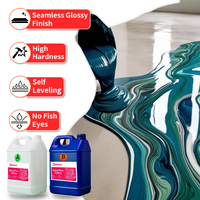 Résine époxy métallique colorée pour sols, haute transparence, sans bulles, nivellement lisse, Resina Epoxica pour la conception de maisons