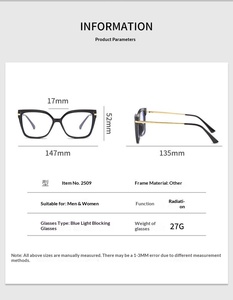 Nouvelles Lunettes Anti-Lumière Bleue Tendance 2025 – Monture Large Style Européen et Américain, Forme Œil <span class=keywords><strong>de</strong></span> Chat, Personnalité Féminine - Product Image 5