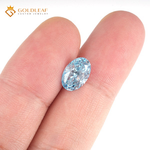 Bijoux Goldleaf, diamant de laboratoire de 2,59 carats, clarté VS1, couleur bleu intense fantaisie, taille ovale, certifié IGI, pour la fabrication de bijoux - Product Image 1