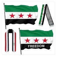 3 kaki X 5 kaki semua cuaca ganda dijahit kuningan bendera Arab Peru independen warna-warni spanduk Dewan Nasional Republik Yunani
