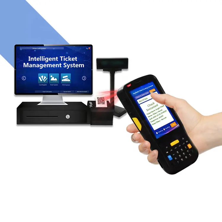 Solution provider high quality with WIFI 4G GPS 1D/2D scanner ticketing checking system handheld PDAs use in water park