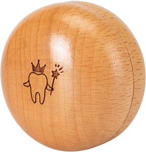 Caja de Hada DE LOS Dientes para Niños Tallada Redonda de Madera de Espacio Libre, Caja de Almacenamiento de Recuerdo de Dientes Perdidos, Regalo para Niños y Niñas - Product Image 1
