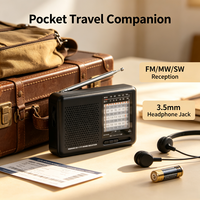 Radio de poche analogique portable 9 bandes FM/MW/SW certifiée RoHS, avec haut-parleur intégré, alimentée par piles AA, fournie par l'usine