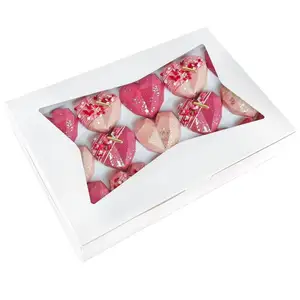 Bäckerei-Schachteln 12 × 8 × 2,5 Zoll Plätzchen-Nauchlass-Schachteln für schokoladeüberzug Erdbeeren Donuts und Muffins