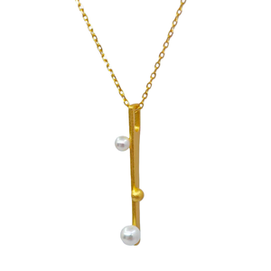 Collier pendentif minimaliste en argent 925 plaqué or UM Jewelry, perle d'eau douce naturelle, unisexe/hommes/femmes, cadeau - Product Image 3