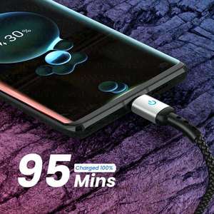 Wholesale Nylon Braided Aluminum Alloy Usb <b>Cable</b> Mobile Phone Fast Charging Usb Data <b>Cable</b> <b>Type</b> <b>C</b> with Light for Phone 15 16 Pro - Product Image 1