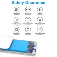 Portable Voyage Chargeur Batterie Pack Pliable AC Plug Mur Chargeur et Construit-dans Câble 2-en-1 puissance banque 10000mAh
