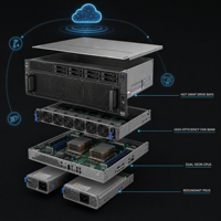 Serveur 4U 5298V7 à 60 baies 3,5 pouces SAS SATA Hot Swap DDR5 haute densité pour le stockage et la sauvegarde de grands volumes de données