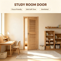 Professional Manufactured Solid Fir Louver Door Complete Inspection Before Shipment Export Indoor Timber Door