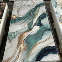 Panneau de revêtement mural en PVC flexible brillant effet marbre avec finition UV pour la décoration intérieure des appartements, des chambres et des salles de bain