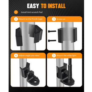 Soporte de Acero para Mástil de Bandera de ATV/UTV, Ajustable 360 Grados, para Vehículos Utilitarios Polaris - Product Image 3