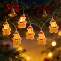 Guirlandes lumineuses LED à piles blanc chaud pour arbre de Noël, décorations de Noël en plastique pour la maison, Noël, Navidad, Nouvel An