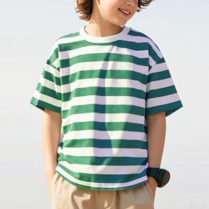 Fabricant <span class=keywords><strong>de</strong></span> vêtements pour enfants, t-shirts à manches courtes pour enfants, garçons et filles, en coton biologique rayé, OEM ODM, été - Product Image 6