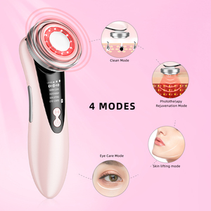 Masajeador Facial Galvánico 4 en 1 con Compresa Cálida, Microvibración, Luz Roja y Azul, Fototerapia, Reafirmante y Lifting - Product Image 4