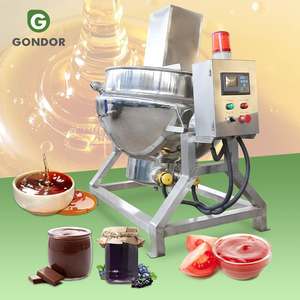 Olla de cocción eléctrica vertical de acero inoxidable con caldera de vapor y aceite, 200L-500L, con agitador basculante - Product Image 1