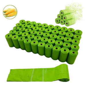 Extra Strong Cornstarch Compostable Biodegradable Pet Waste Poop Bags On Roll Dog Poop Bags PCR Doggy Bag