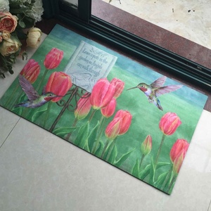 Paillassons modernes en caoutchouc recyclé de pneus, imprimés par sublimation sur polyester - Product Image 1