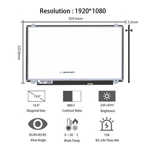 شاشة BOE مقاس 15.6 بوصة بدقة 1920*1080 FHD TFT LCD طراز NV156FHM-N42 لعرض أجهزة الكمبيوتر المحمولة التجارية، شاشة نحيفة 15.6 بوصة وحدات LCD - Product Image 3
