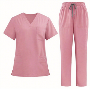 Gommage extensible pour femmes de haute qualité à manches courtes col en V avec panneaux latéraux Style doux à la mode pour les infirmières médicales coupe moderne - Product Image 4