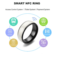 OTPS — bague connectée pour hommes et femmes, avec téléphone portable moderne, à la mode, IOS, Android, NFC, noir, or