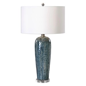 Smoky Gray Ribbed Glass Vase Modern Luxury Table Lamp with Gold Base | Elegant Statement Lighting for Hotel Feature Space & Loun - Product Image 3
