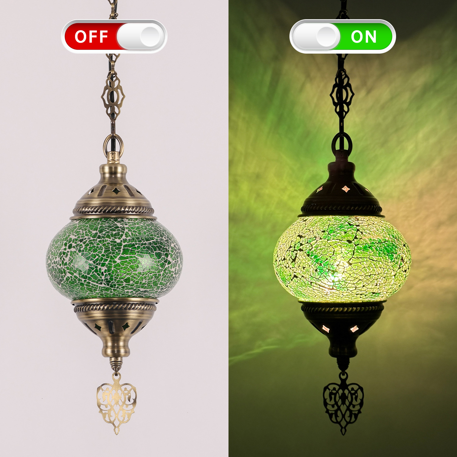 colorful Green ice crack chandelier