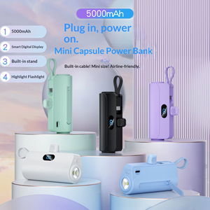 Vente directe d'usine, batterie externe mini mignonne de 5000 mAh, batterie externe pour téléphone, logo personnalisé, powerbank portable - Product Image 5