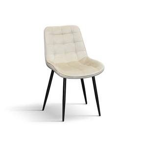 Set di 4 sedie Patrizia in velluto beige con gambe in metallo, sedie da pranzo per interni - Product Image 1