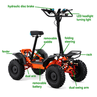 Nouveau design CE, vente chaude, trottinette électrique pliable tout-terrain 4 roues 4000W 60V pour adulte, moto quad électrique, scooter de mobilité électrique
