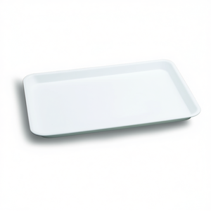 Plateau de service minimaliste à un seul niveau pour cuisine et restauration, 350x250x20mm, blanc, PP sans BPA - Product Image 3