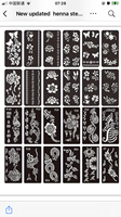 MOQ 10 pièces, Personnalisable, Pochoirs au henné en papier et PVC pour l'art corporel musulman, Tatouages temporaires pour mains, pieds et bras, pour application par trempage, Cadeaux de fête