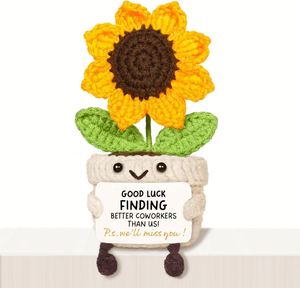 Regalos de Agradecimiento Hechos a Mano, Decoración de Girasol Positivo en Crochet, Lindo Regalo de Agradecimiento con Tarjeta Cálida para Amigos y Familiares - Product Image 4