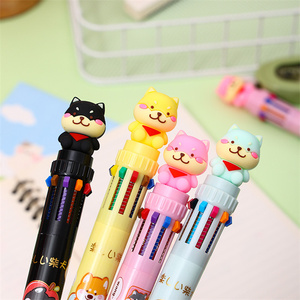 Sản Phẩm Tốt Nhất Để Bán Nhà Máy Trực Tuyến Sinh Thái Nhựa Phim Hoạt Hình Con Chó Theo Chủ Đề Văn Phòng Phẩm Bán Buôn 10 Trong 1 Bóng Điểm Bút Nhựa 0.7Mm - Product Image 3