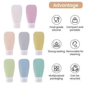 Envase cosmético de tamaño de viaje fácil de apretar, botellas de viaje, recarga portátil reutilizable, champú de silicona vacío, Kit de botella de viaje - Product Image 4