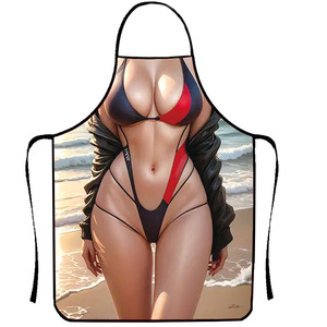 Tablier de femme sexy et créatif Tablier d'homme musclé drôle imperméable à l'eau Tablier de cuisine de fête Cuisine chasuble Nettoyage de la maison - Product Image 6