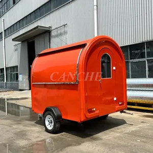 Chariot de Restauration Mobile Mini Rond pour Glaces et Café, Camion de Restauration Ambulant, Remorque Alimentaire de Rue - Vente Chaude UE - Product Image 5