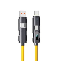 Nuevo Diseño de Alta Calidad, Cable de Datos 4 en 1 de Silicona, Cobre Puro |   Carga Rápida de 66W 5A |   Aleación de Zinc 1M |   9 colores para computadora