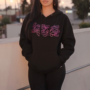 2025 nouveau sweat Streetwear pull uni 450gsm coton lourd personnalisé strass DTF LOGO haute qualité sweats à capuche pour hommes - Product Image 3