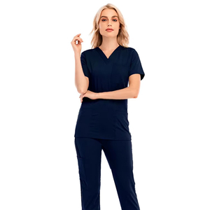 Ensemble de blouses médicales anti-rides pour femmes, extensibles et respirantes, motif dessiné à la main, vente en gros, marron - Product Image 5