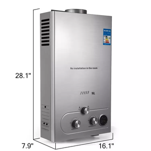 <span class=keywords><strong>Chauffe</strong></span>-<span class=keywords><strong>eau</strong></span> à gaz sans réservoir PEIXU 16L 36KW avec <span class=keywords><strong>kit</strong></span> de pomme de douche en acier inoxydable pour usage domestique et hôtelier, montage mural - Product Image 3