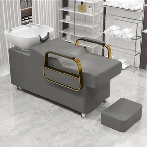 Unidad de lavado de cabello para salón de belleza Hot Bale con lavabo de cerámica inclinable y asiento ajustable - Product Image 3