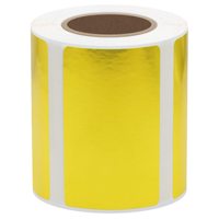 Etiqueta Adhesiva Personalizada Dorada para Embalaje, Etiqueta de Producto, Impresión Térmica Directa, Rollo de Papel Vinílico, Inventario, Logística, Código de Barras