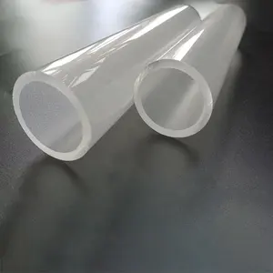 Tube rond en acrylique extrudé en plastique transparent de couleur opale givré, tube fileté en acrylique, tube à bulles en acrylique de 200 mm - Product Image 1