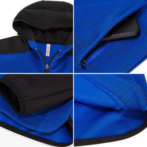 Sweater Hoodie Unisex Musim Dingin Poliester Warna Solid Lengan Panjang untuk Olahraga Lari Fitness Cepat Kering dengan Ritsleting - Product Image 3