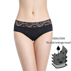Culottes <span class=keywords><strong>sin</strong></span> costuras de talla grande, bragas antiinnovadoras a prueba de fugas, ropa interior fisiológica menstrual de cuatro capas para mujer - Product Image 6