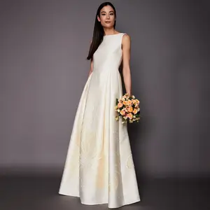 Vestido de novia de estilo coreano, elegante vestido de noche blanco