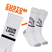 Chaussettes de sport personnalisées sans MOQ, chaussettes en coton de bambou noir et blanc, chaussettes avec logo, chaussettes de basket-ball personnalisées, chaussettes d'élite